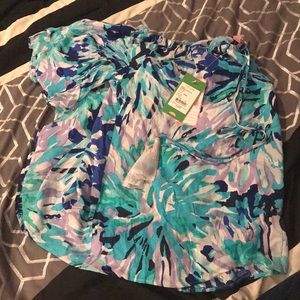 NWT Lilly Pulitzer Sain Top Capri Teal Off Tropic